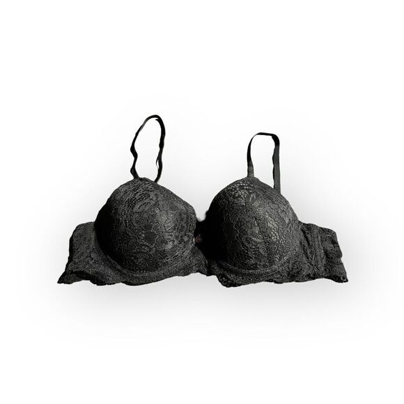 MARILYN MONROE | Black Lace Underwire Push Up Bra Size 36B Excellent Preloved - Picture 1 of 9